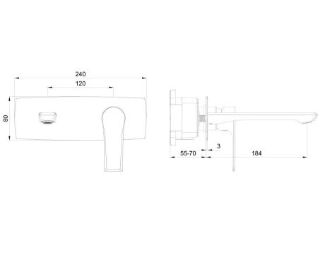 Смеситель для раковины Wonzon & Woghand BRILLIANT WW-88869079-CR встраиваемый в стену хром