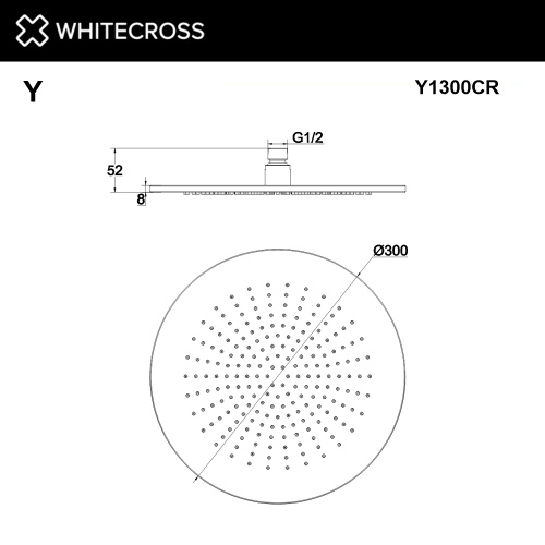 Верхний душ Whitecross Y chrome Y1300CR хром - фото 2