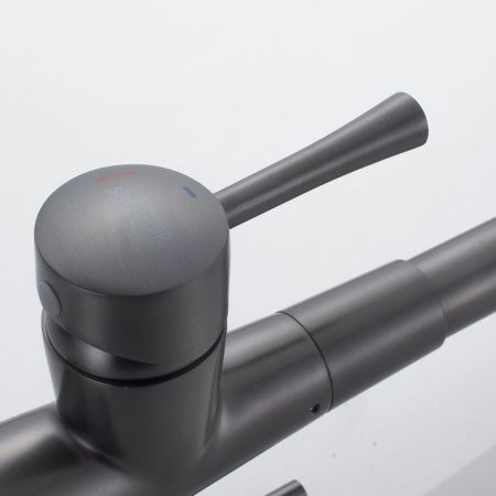 Смеситель для кухни Shevanik S428T на мойку оружейная сталь