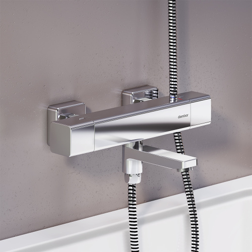 Смеситель для ванны и душа Damixa Gala 533000000 настенный хром с термостатом - фото 4