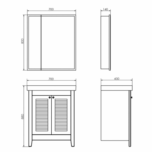 Тумба с раковиной Comforty 00-00013804CF 70x45x88 - фото 2