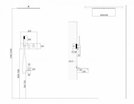 Душевая система Abber AF8254W встраиваемая в стену цвет белый с термостатом