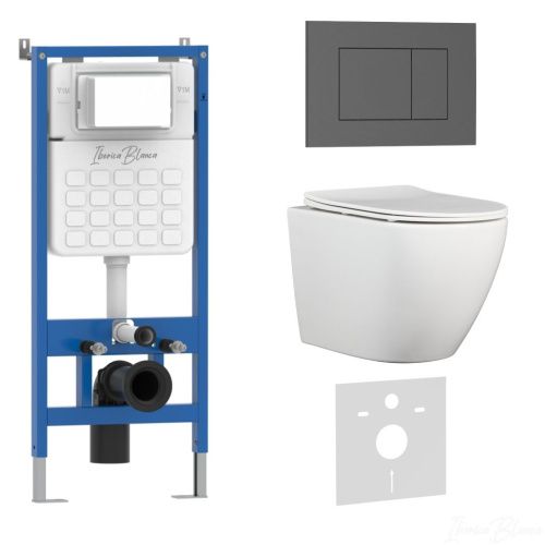 Комплект унитаз с инталляцией и клавишей смыва Iberica Blanca BILBAO ALTO IB001.BLA.234.856 - фото 2