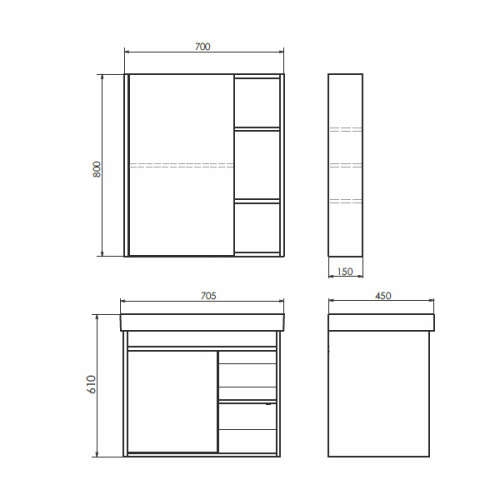 Тумба с раковиной Comforty 00-00008929CF 70,5x45x61 - фото 2