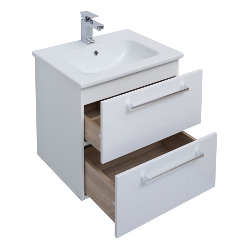 Тумба под раковину Dreja Gio 77.0101W 58х55х46 подвесная цвет белый - фото 5