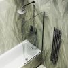 Душевая шторка на ванну Maybah Glass MGV-154-6у 75х140 стекло прозрачное профиль черный ориентация универсальная