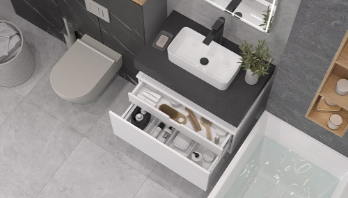 Столешница Velvex UNIT st.UNI.80-627 80х50х11 подвесная цвет графит - фото 3