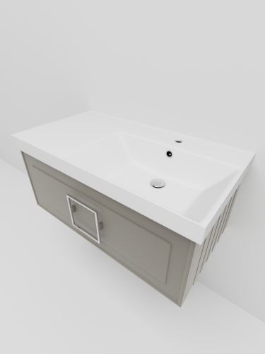 Тумба с раковиной La Fenice CUBO NFNC-01-CUB-C-90-1-90R 91х36х49 подвесная цвет бежевый - фото 3