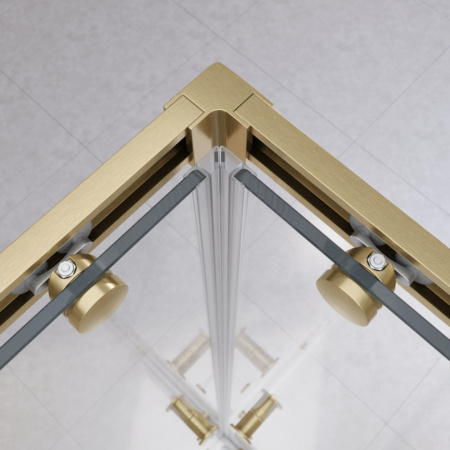 Душевой уголок Cezares RELAX 304 RELAX-304-A-2-80-C-BORO 80х80 стекло прозрачное профиль золото брашированное без поддона