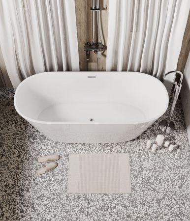 Ванна акриловая Grossman Forta GR-1503 170х75 отдельностоящая овальная с каркасом
