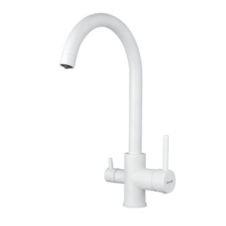 Смеситель для кухни Shevanik S128C на мойку белый