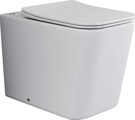 Унитаз приставной Ceramica Nova CUBIC CN1809 белый с сиденьем микролифт безободковый душевой смыв