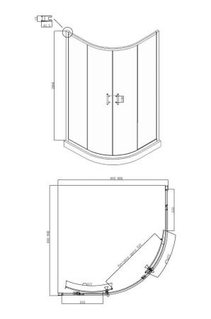 Душевой уголок Ambassador Kingston 14011104 90х90 стекло прозрачное профиль хром без поддона