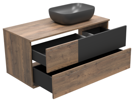 Тумба под раковину Misty Коломбо П-Кол-01100-074ПП 100х50 подвесная цвет серый/коричневый