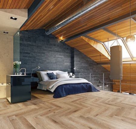 SPC ламинат CronaFloor Herringbone Дуб Монпелье H004 Т070824 толщина 0,45 см 42 класс 640х128