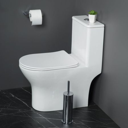 Унитаз напольный с бачком BelBagno LOUNGE BB8618CPR-MN/SC белый с сиденьем микролифт безободковый каскадный смыв
