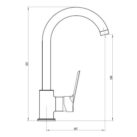Смеситель для кухни Voda Storm STO519 на мойку хром