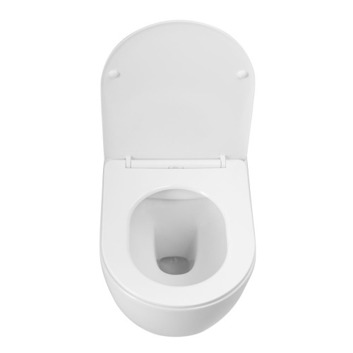 Унитаз подвесной Art&Max Bianchi AM9311CHR/SC белый с сиденьем микролифт каскадный смыв - фото 5