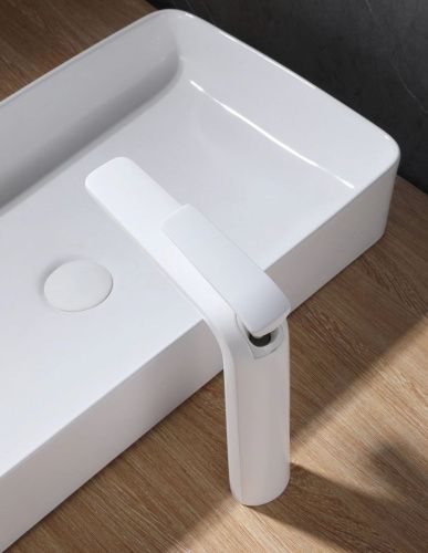 Смеситель для раковины Rose R3911C на столешницу белый - фото 5