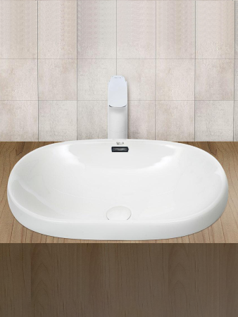 Раковина из сантехнического фаянса WeltWasser WW SK 10000004608 40 см встраиваемая цвет белый 1 отверстие под смеситель