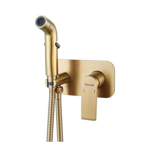 Гигиенический душ со смесителем Shevanik S4105G золотой сатин - фото 2