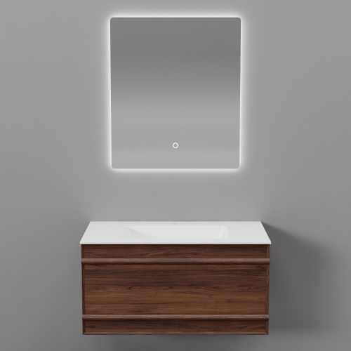 Тумба с раковиной+зеркало ArtDecco Bridget (Бриджит) ABR08W22S2M0 80x45x40 подвесная цвет черный орех - фото 5