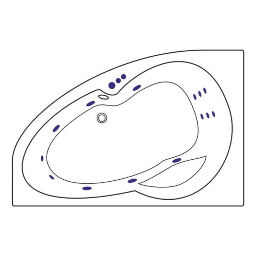 Ванна акриловая гидромассажная Excellent NEWA WAEX.NEL16.SMART.CR 160х95 пристенная асимметричная с каркасом - фото 2