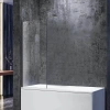 Душевая шторка на ванну Veconi Palau PL84GR-60-01-C8 60х150 стекло прозрачное профиль графит ориентация универсальная