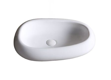 Раковина из сантехнического фарфора Cerutti SPA CR7041B 60х40 накладная цвет белый без отверстий под смеситель