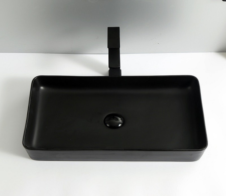 Раковина CeramaLux 9396MB 61х40 накладная цвет черный матовый