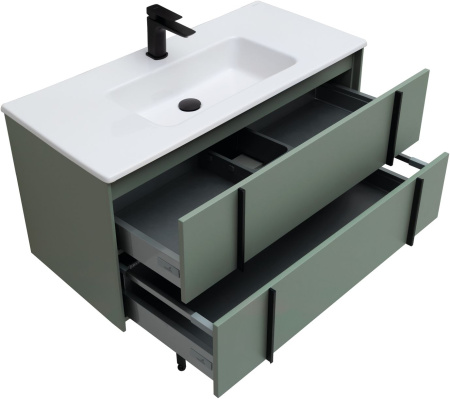 Тумба под раковину Allen Brau Reality 1.32007.CGM 100х46х50 подвесная цвет зеленый/серый