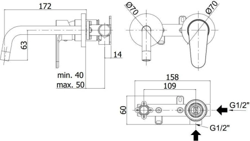 Смеситель Paffoni Green GR101CR70 встраиваемый в стену хром - фото 2