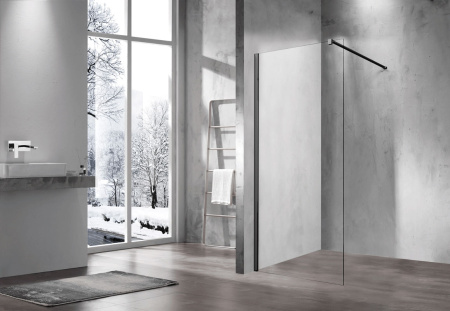 Душевая перегородка Vincea Walk in VSW-1H110CLB 110х200 стекло прозрачное профиль черный матовый