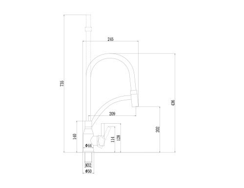 Смеситель для кухни Fmark FS8244Q-01 на мойку графит - фото 2