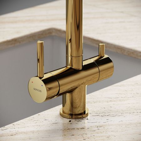Смеситель для кухни Sancos Spin SC4015ZG на мойку золото