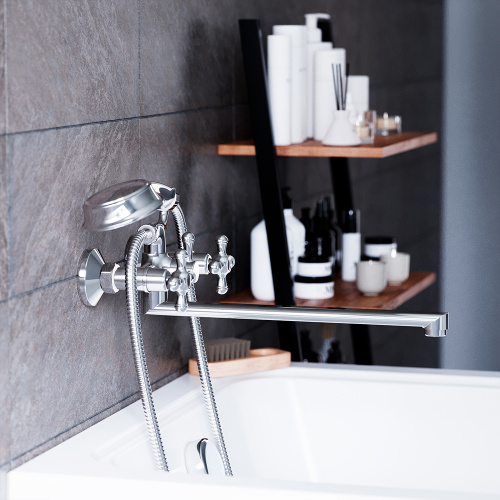 Смеситель для ванны и душа Damixa Retro 239500000 настенный хром без термостата - фото 3