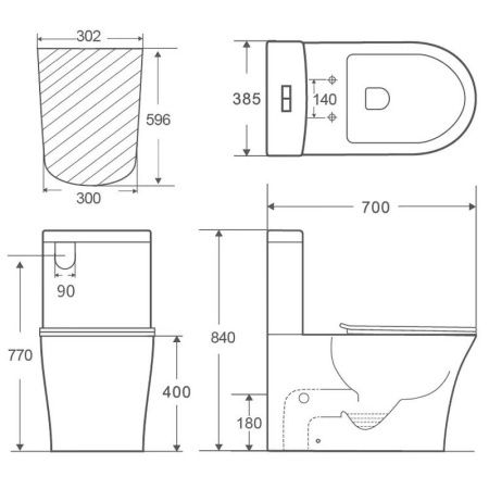 Унитаз напольный с бачком Orange C07-050W белый с сиденьем микролифт безободковый смыв торнадо