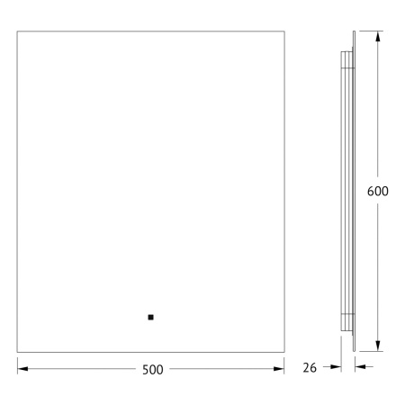 Зеркало в ванную Defesto GLOW DF 2503R 50х60