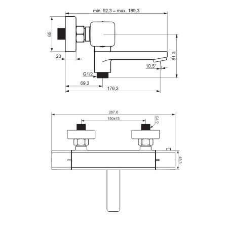 Смеситель для ванны и душа Damixa Gala 533000000 настенный хром с термостатом