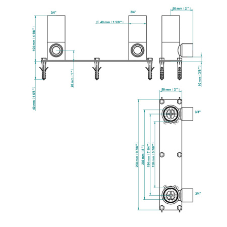 Встраиваемая часть напольного смесителя для ванны THG General items G00 G00-A00-13800A