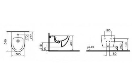 Биде подвесное Vitra Sento 4338B003-1046 цвет белый