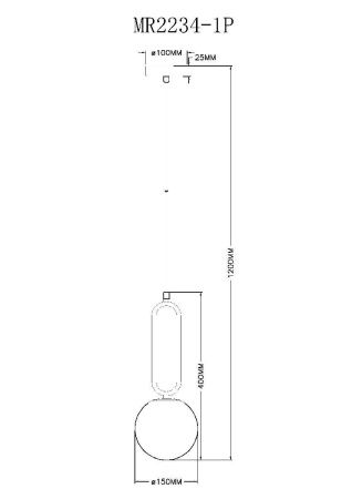 Светильник подвесной Myfar Pierre (Пиерре) MR2234-1P