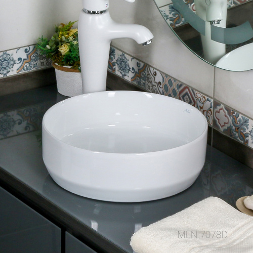 Раковина из сантехнического фарфора Melana 7078D-805 36х36 накладная цвет белый без отверстий под смеситель - фото 2