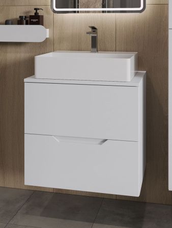 Тумба с раковиной Orange Line Li-60TuwMDF+B04-500W 60х50 подвесная цвет белый