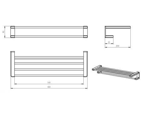 Полотенцедержатель Wonzon & Woghand WW-V3902-MB