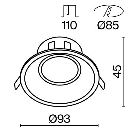 Светильник встраиваемый Maytoni Technical Dot (Точка) DL028-2-01W