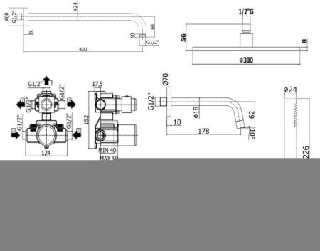 Душевая система Paffoni Light KITLIQ019CR045KING встраиваемая в стену