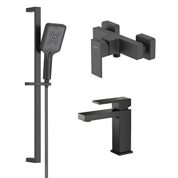 Комплект смесителей Aquatek ЛИБРА AQ1631MB черный