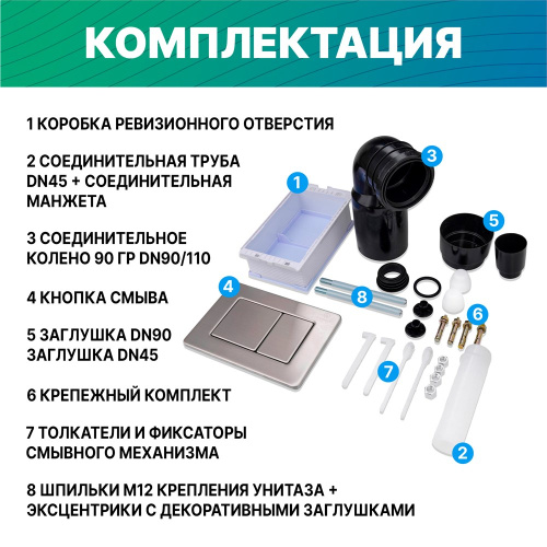 Инсталляция для подвесного унитаза для инвалидов с кнопкой смыва из нержавеющей стали Dstrana SANTEYA STEEL 9198-БЗ - фото 3