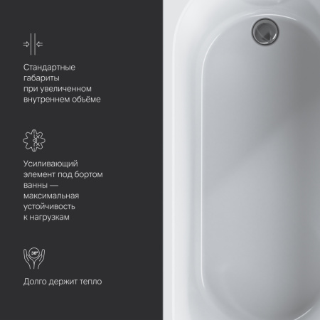 Ванна акриловая Am.Pm X-Joy W94A-160-070W-A1 160х70 пристенная прямоугольная без каркаса